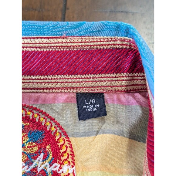 Robert Graham Vertical Striped Long Sleeve Button Up Shirt Large Flip Cuff - Picture 6 of 11